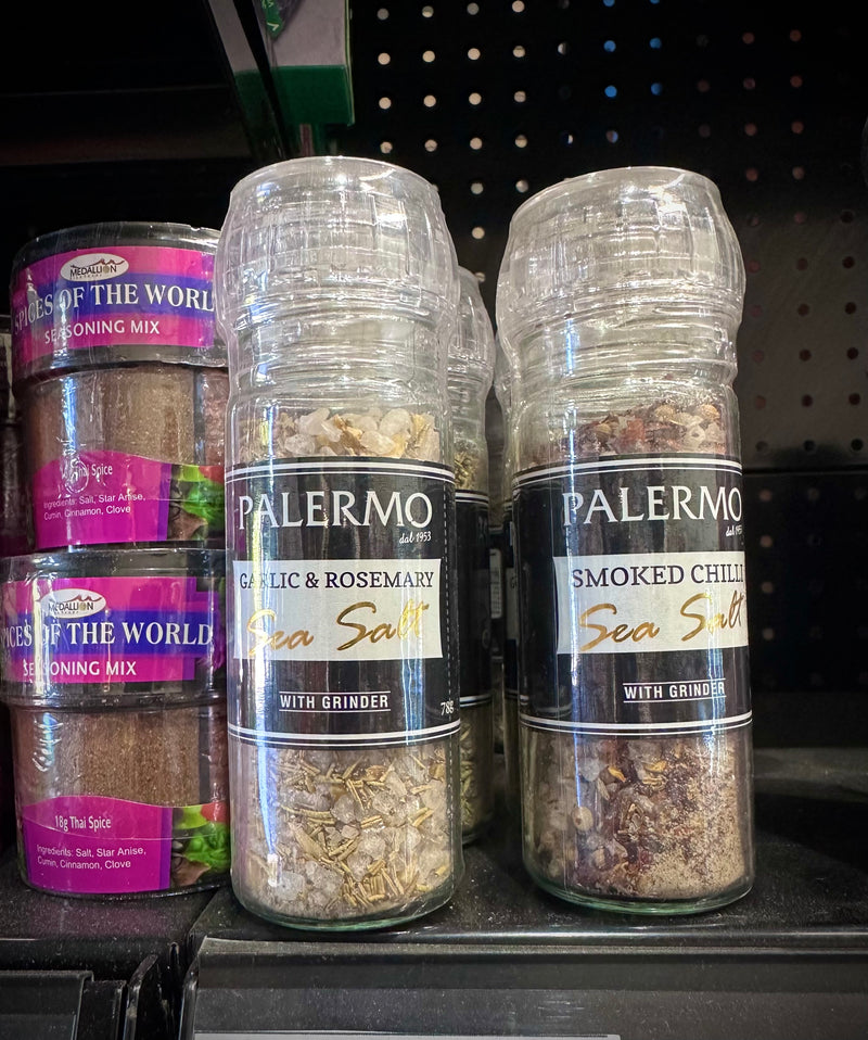 PALERMO Garlic & Rosemary Sea Salt with grinder - 65g