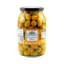 Benino Green Olives Stuffed with Pepper Paste - 2kg