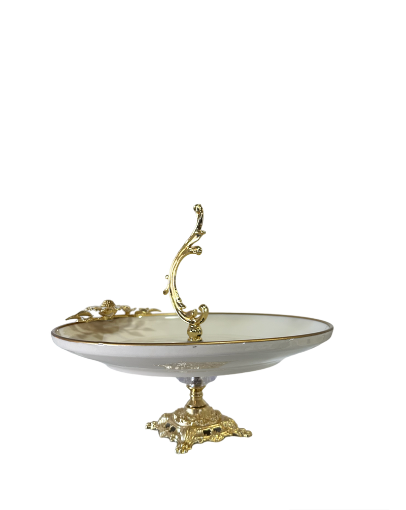 Porcelain Service Plate with Stand and Decor