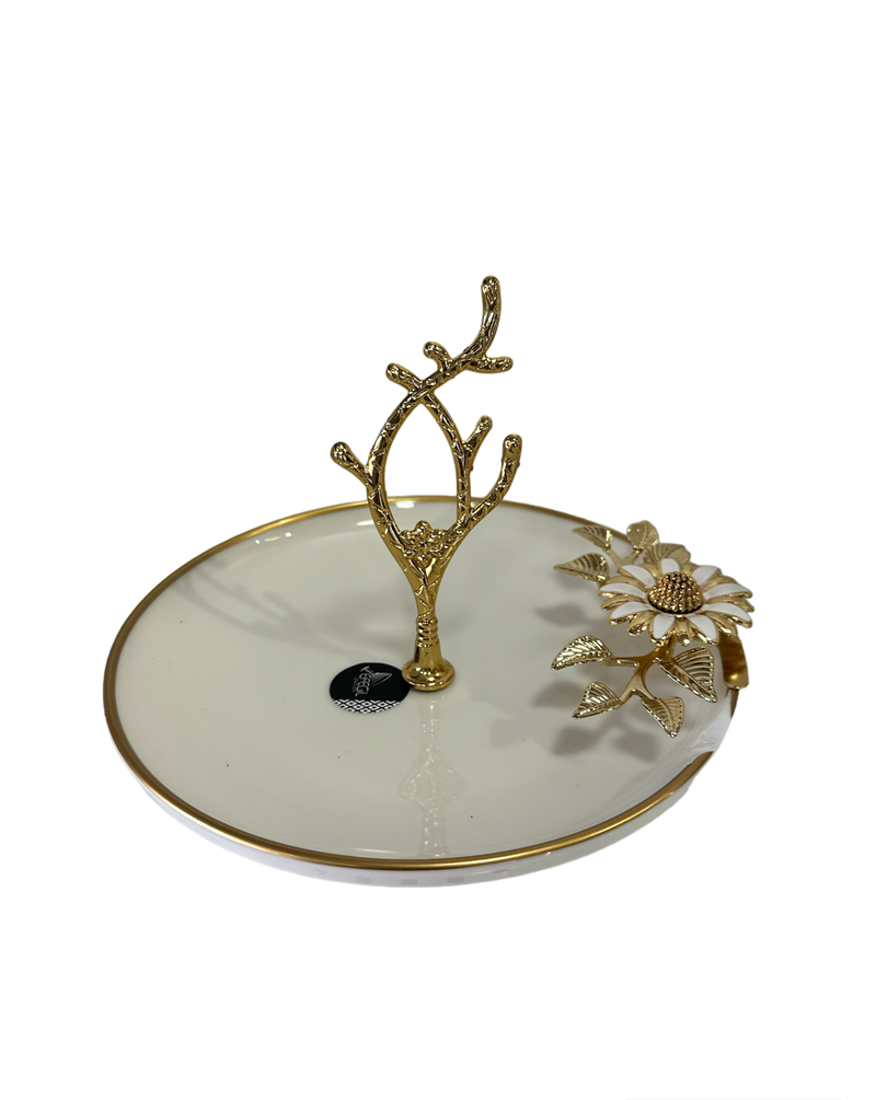 Porcelain Service Plate with Stand and Decor