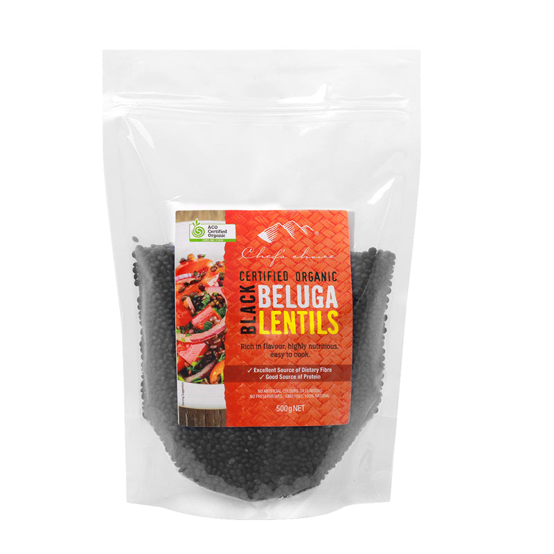 Certified Organic Beluga Lentils 500g