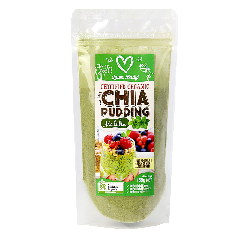 Certified Organic Pre-Mix Matcha Chia Pudding 155g