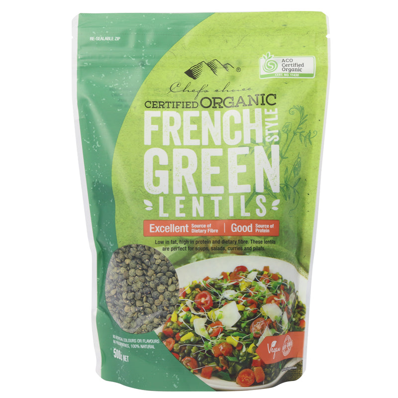 Certified Organic French Style Green Lentils 500g