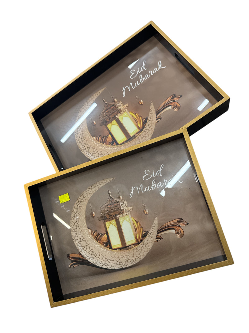 Eid Mubarek Serving Tray - 2 pcs (Medium-Large)