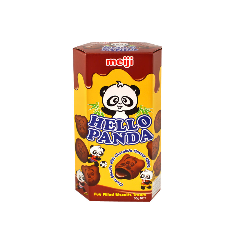 Meiji Hello Panda Cocoa Biscuits with Chocolate Flavoured Filling 50g