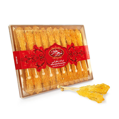 Saffron Rock Candy 20 Wooden Sticks Crystal Box