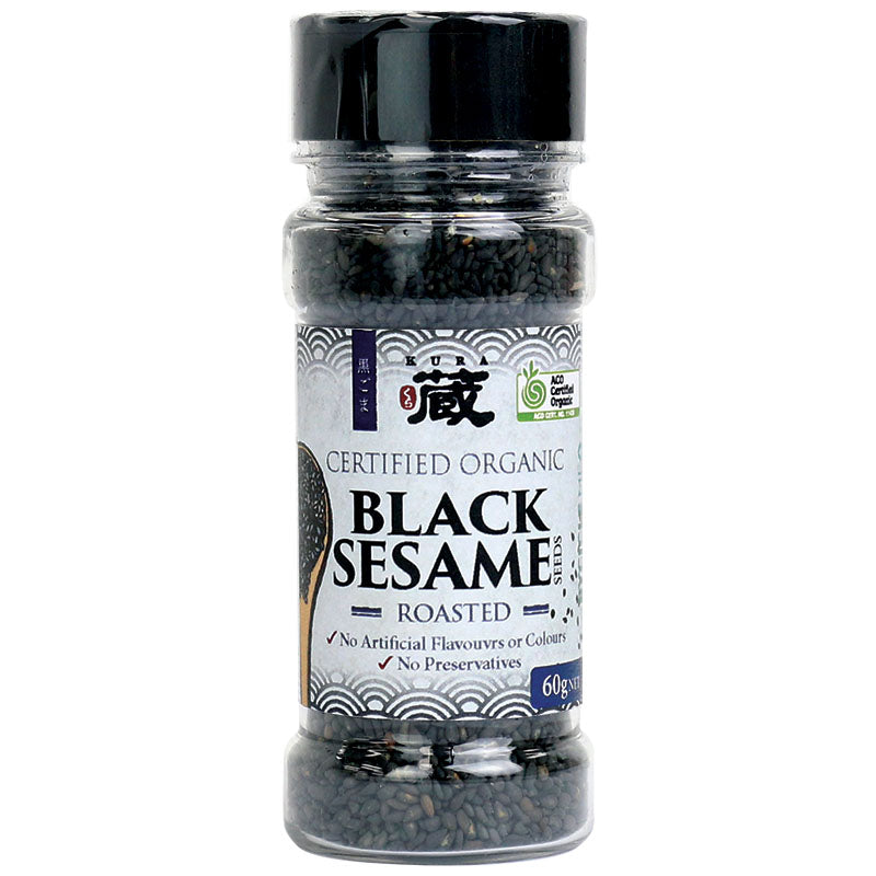 Certified Organic Black Sesame Seeds Roasted 60g