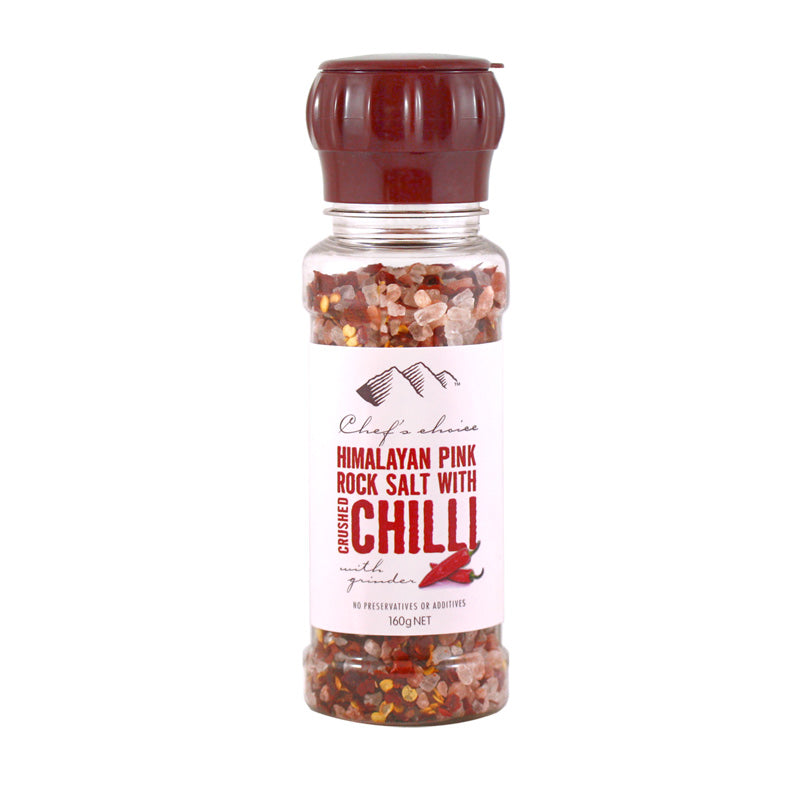 Himalayan Pink Rock Salt with Crushed Chilli – Grinder 160g