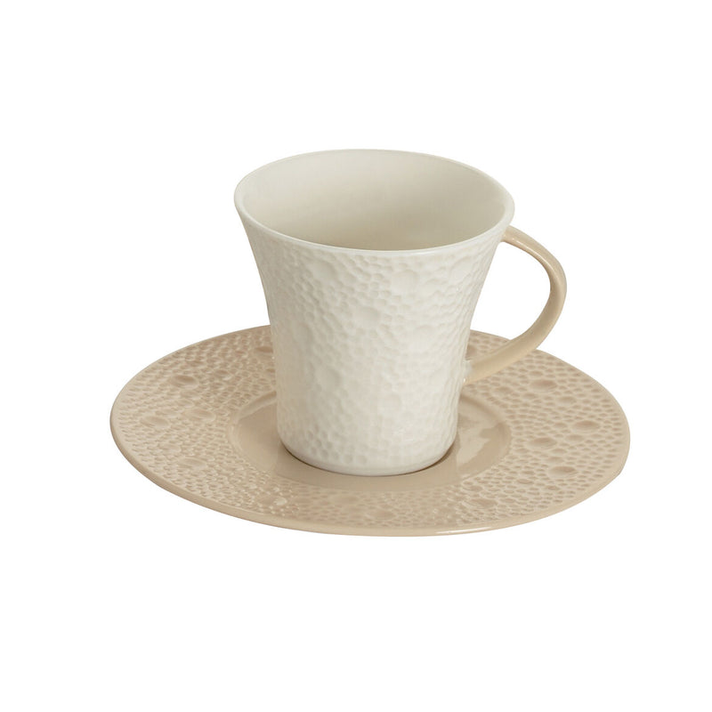 Gural Moon Coffe cup set. Cream Plate