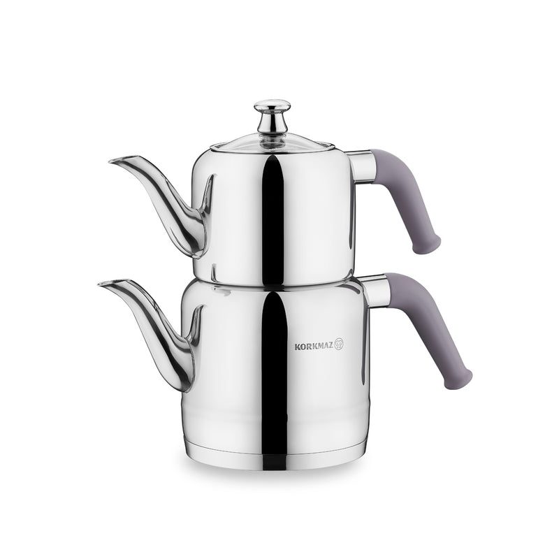 Korkmaz Riva Teapot Set, Çaydanlık A189-02 Grey
