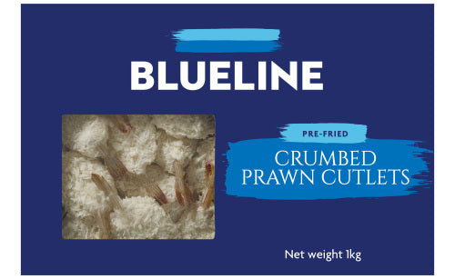 Blueline Crumbed Prawn Cutlets Pre Fried Frozen- 1kg