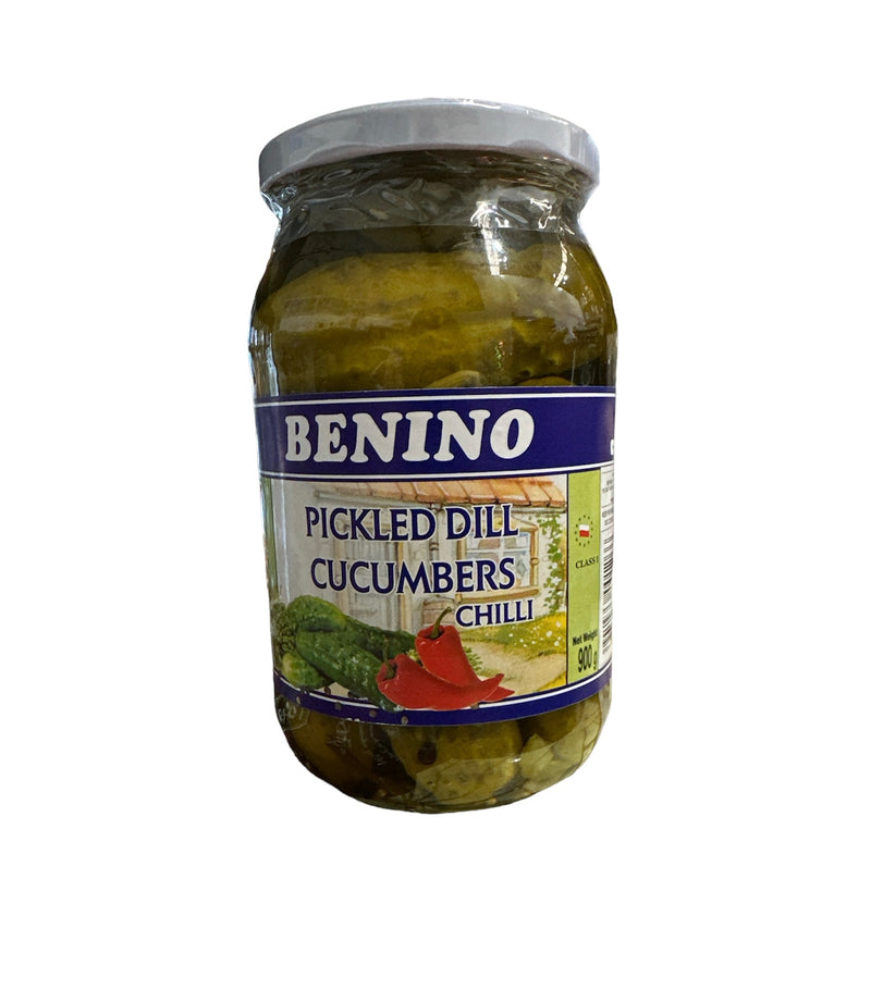 Benino Pickled Dill Cucumbers Chilli - 900g