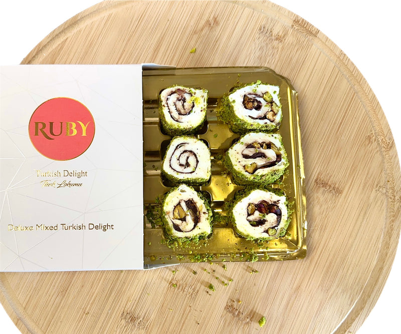 Ruby Special Turkish Delight - Pistachio Coated with Chocolate filling