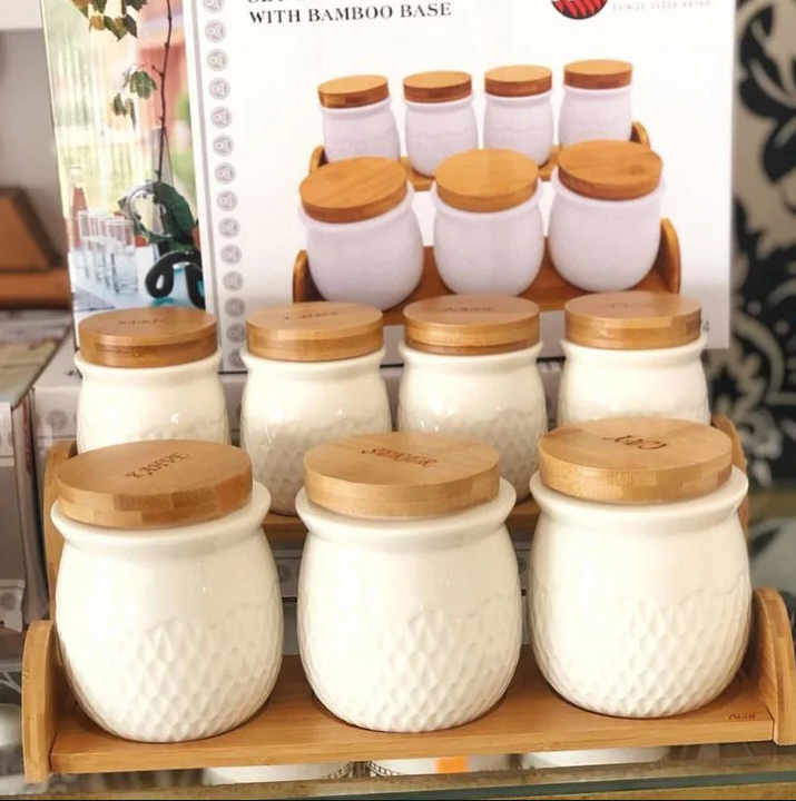 Porcelain Jars - set of 8