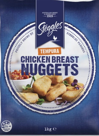 STEGGLES TEMPURA CHICKEN BREAST NUGGETS (1KG)