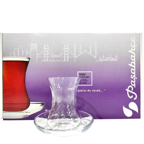 Turkish Tea Glass Set Pasabahce Vefa