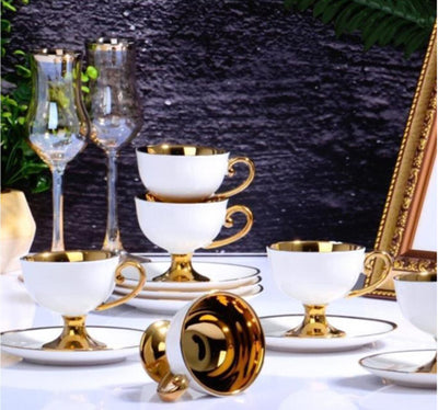 Kosova Coffee Cup Set High Gilded Mix - 12pcs