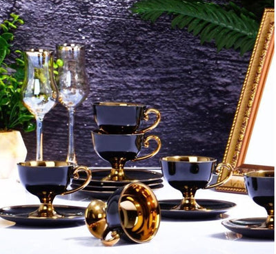 Kosova Coffee Cup Set High Gilded Mix - 12pcs