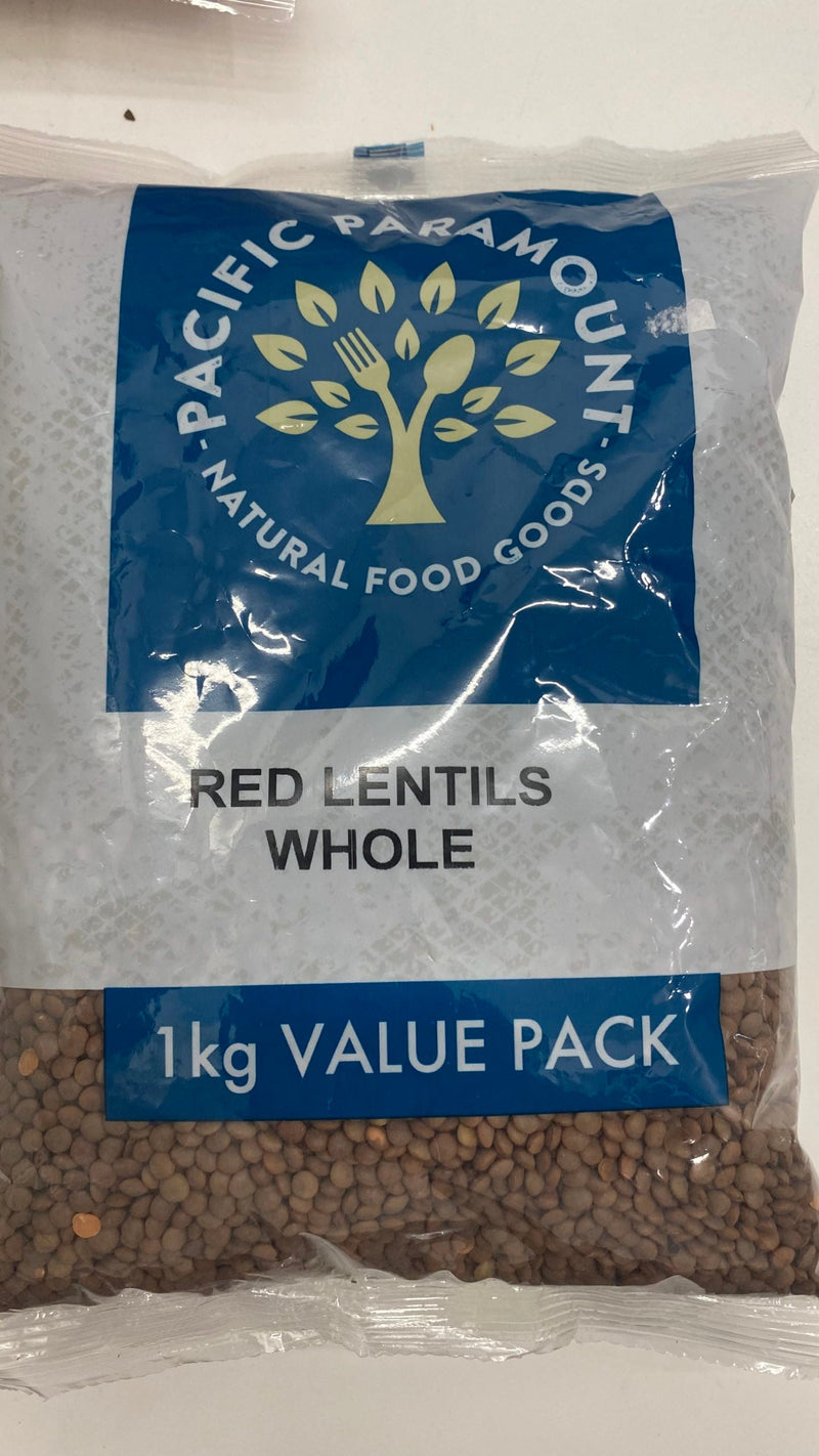 Pacific Paramount Natural Foods Whole Red Lentils - 1kg