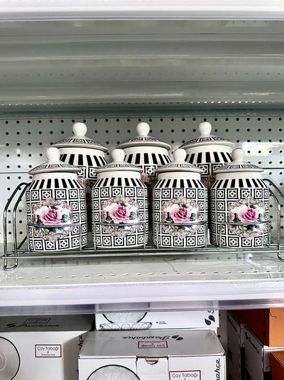 Porcelain Jars - set of 8