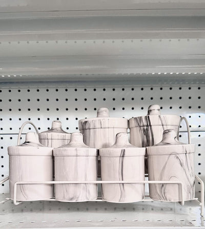 Porcelain Jars - set of 8
